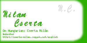 milan cserta business card